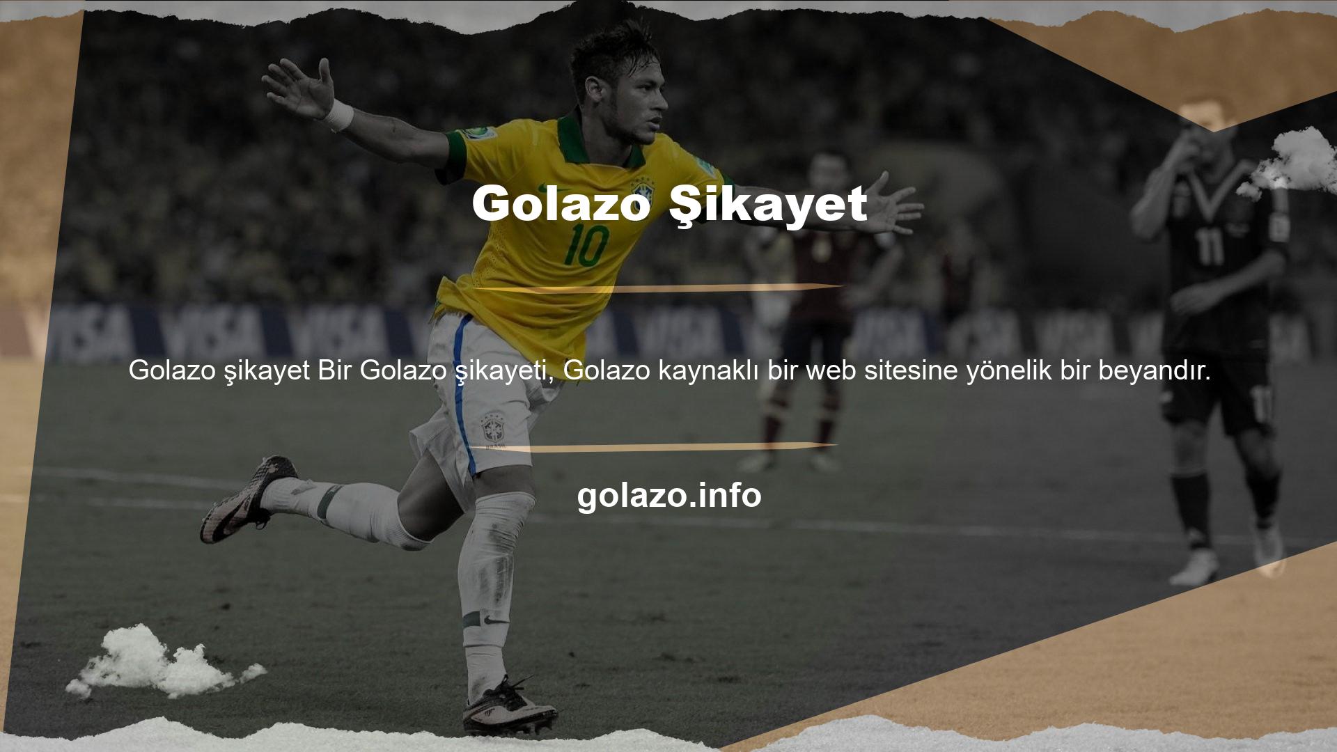 Türkiye pazarında ayrıca Golazo dayalı bahis hizmetleri sunan web siteleri de bulunmaktadır