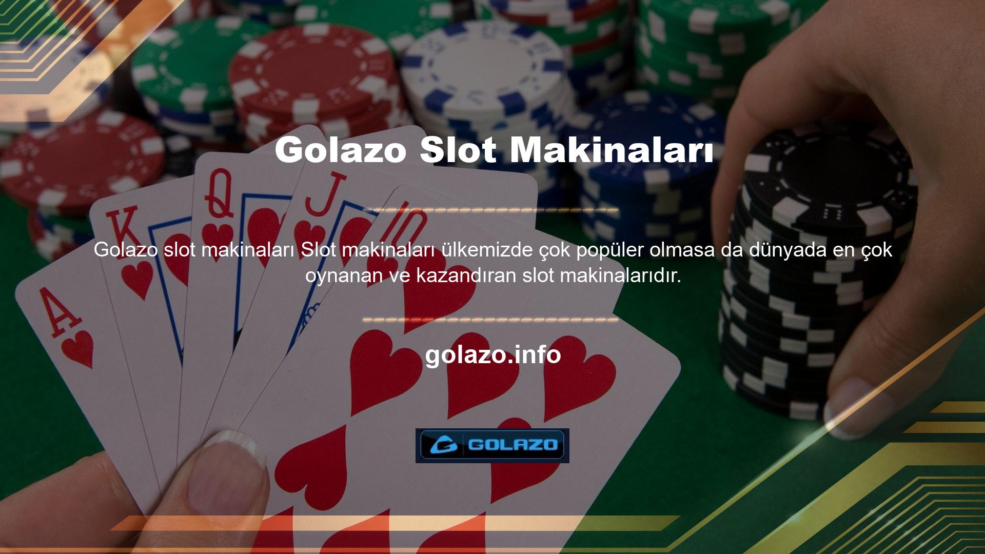 Golazo, üyelere neredeyse tüm slot makine oyunlarını sunar