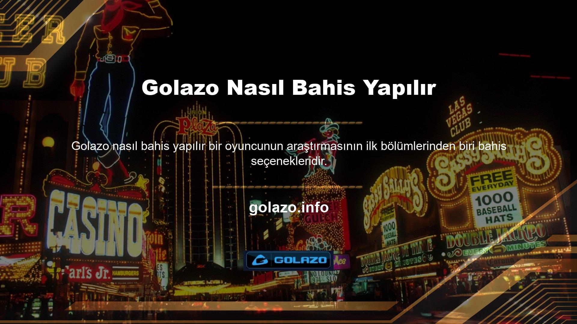 Golazo, üyelerine casino oyunları ve spor bahisleri sağlama alanında lider şirketlerden biridir
